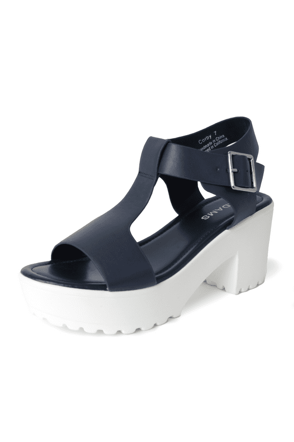 Corby Platform Sandals for Women - T-Strap Mid Heel Sandal Wedges - Summer Shoes for Women | Polyurethane