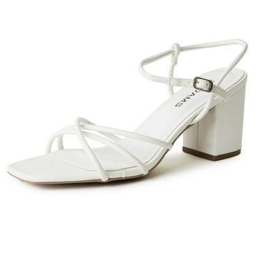 J. Adams Cuppy Heels for Women - Round Closed Toe Ankle Strap Chunky High Heel