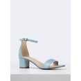 thumbnail image 1 of J. Adams Daisy Heeled Sandals for Women - Ankle Strap Block Heel, Open Toe Dress Shoes - Chunky Heels for Bridal, Wedding, Parties - Platform Sandals, Women's Shoes, 1 of 2