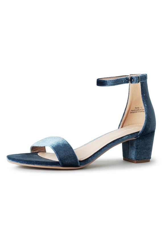 Daisy Block Heel Sandals, Ankle Strap Block Heels Open Toe Dress Shoes, Chunky Heels Comfortable and Stylish for Women