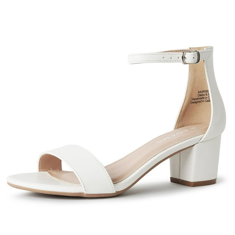 J. Adams Daisy Heel Sandals Ankle Strap Block Heels Open Toe Dress Shoes Chunky Heels Comfortable and Stylish for Women