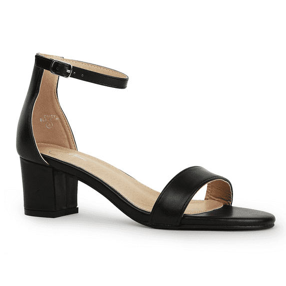 J. Adams Daisy Heeled Sandals for Women - Ankle Strap Block Heel, Open Toe Dress Shoes - Chunky Heels for Bridal, Wedding, Parties - Platform Sandals, Women's Shoes