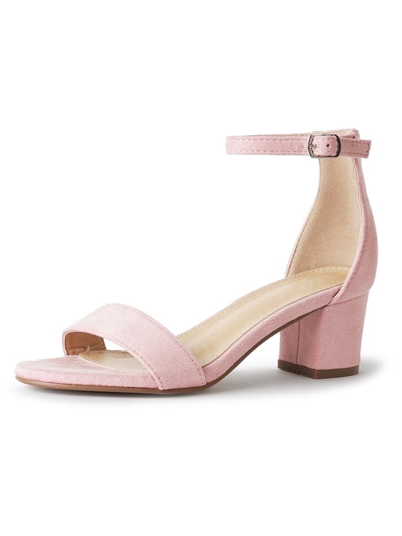 J.Adams Daisy Heeled Sandals for Women – Wide Ankle Strap Low 2 Inch Kitten Short Block Heel, Open Toe Dress Shoes – Chunky Heels for Bridal, Wedding, Parties – Dressy Platform Sandals, Women's Shoes