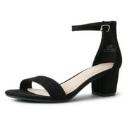 J. Adams Daisy Heel Sandals, Ankle Strap Block Heels Open Toe Dress Shoes, Chunky Heels Comfortable and Stylish for Women