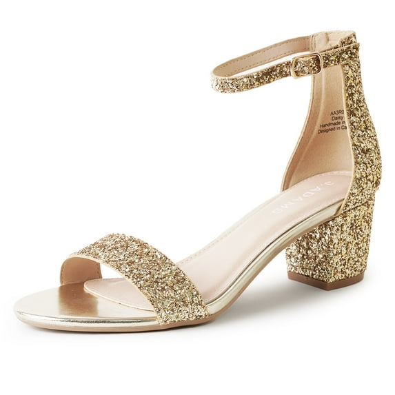 J.Adams Daisy Sandals for Women –Comfortable Ankle Strap Short Block Heels Open Toe Heel for Women