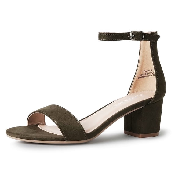J. Adams Daisy Block Heel Sandals, Ankle Strap Block Heels Open Toe Dress Shoes, Chunky Heels Comfortable and Stylish for Women