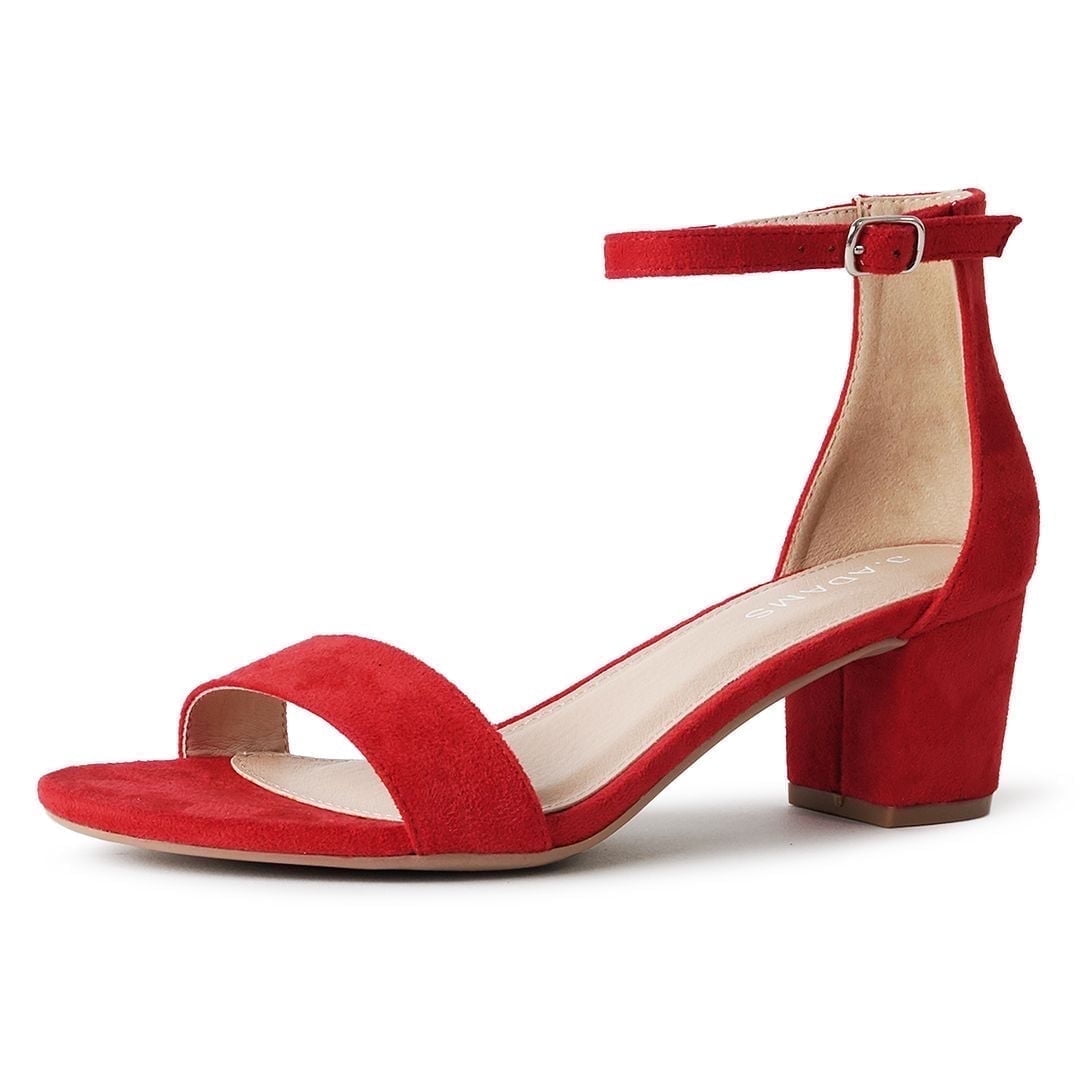 J. Adams Daisy Heeled Sandals - Ankle Strap Block Heels, Open Toe Dress Pumps For Weddings & Summer