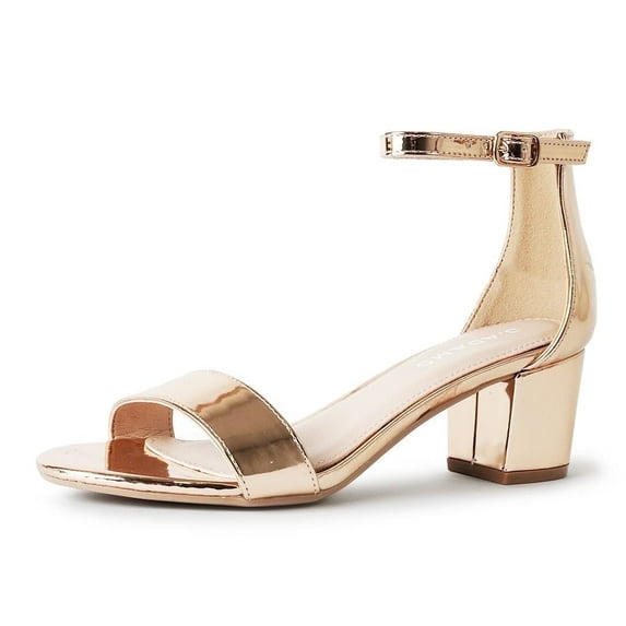 J. Adams Daisy Sandals, Ankle Strap Block Heel Block Heel Open Toe Shoes, Comfortable and Stylish Women Heel