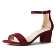 thumbnail image 1 of J. Adams Daisy Block Heel Sandals, Ankle Strap Block Heels Open Toe Dress Shoes, Chunky Heels Comfortable and Stylish for Women, 1 of 7