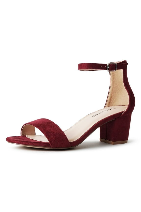 Daisy Block Heel Sandals, Ankle Strap Block Heels Open Toe Dress Shoes, Chunky Heels Comfortable and Stylish for Women