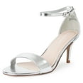 thumbnail image 1 of J. Adams Dove Leopard Comfortable and Stylish Heels for Women – Open Toe Ankle Strap Sandals, 1 of 6