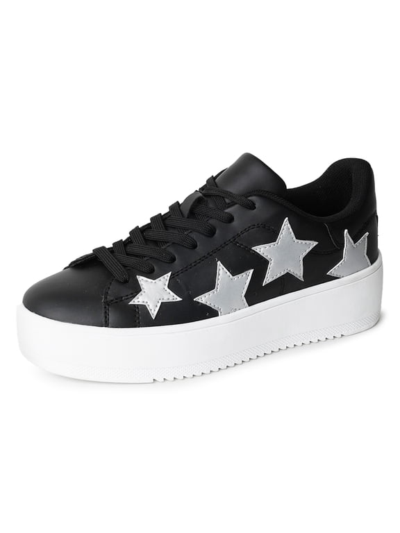 Hero Platform Sneakers for Women - Casual Lace-Up Fashion Tennis Shoes with 5.5 Shoes Size