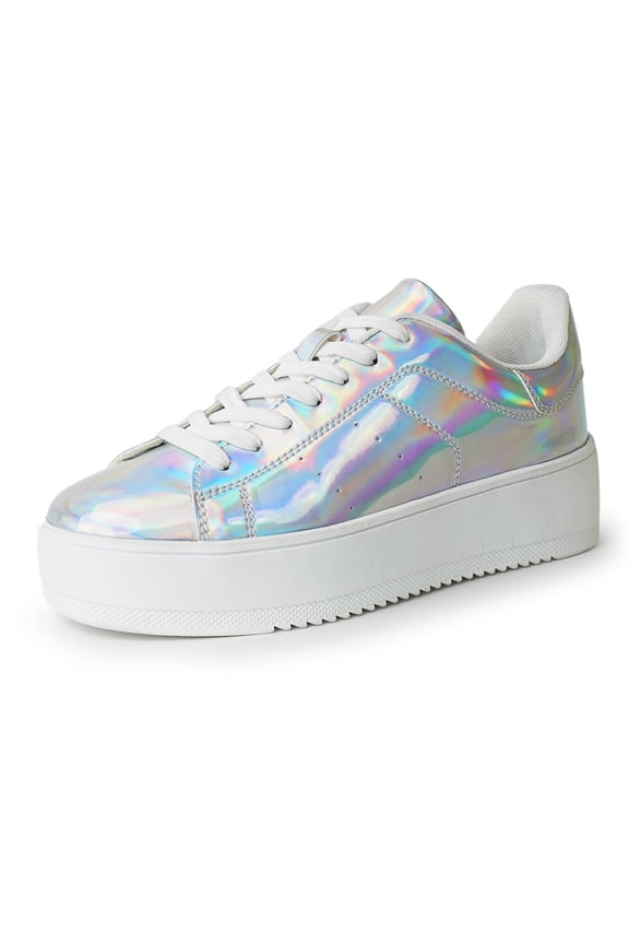 Hero Platform Sneakers for Women - Casual Lace-Up Fashion Tennis Shoes with 5.5 Shoes Size