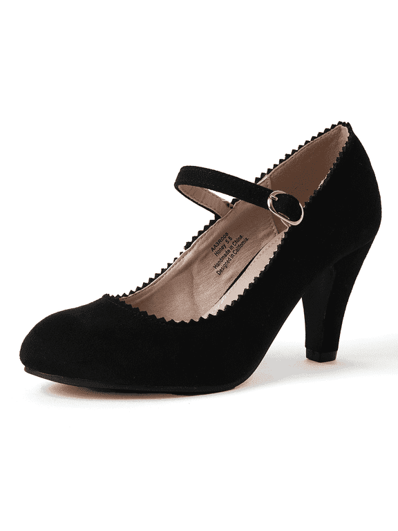 Honey Jane Heels for Women – Round Toe Indented Pumps Heels Shoes | Polyurethane