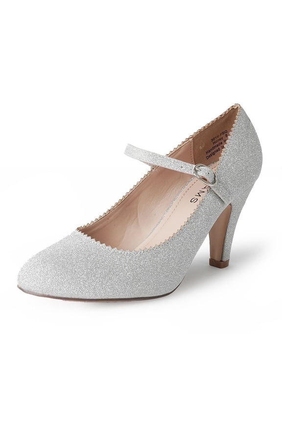 Honey Jane Heels for Women – Round Toe indented Pumps Heels Shoes Stylish and Comfortable with Gentle Ankle Strap