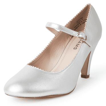 J. Adams Honey Jane Heels for Women – Round Toe indented Pumps Heels Shoes Stylish and Comfortable with Gentle Ankle Strap