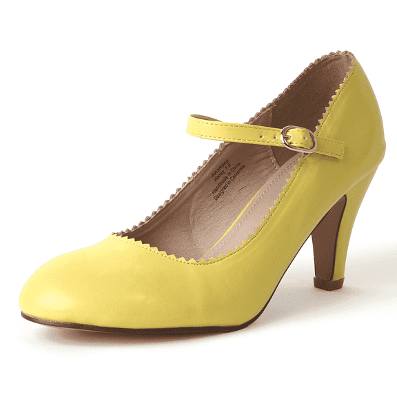 J. Adams Honey Jane Heels for Women – Round Toe indented Pumps Heels Shoes Stylish and Comfortable with Gentle Ankle Strap