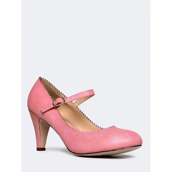 J. Adams Honey Jane Heels for Women – Round Toe indented Pumps Heels Shoes Stylish and Comfortable with Gentle Ankle Strap