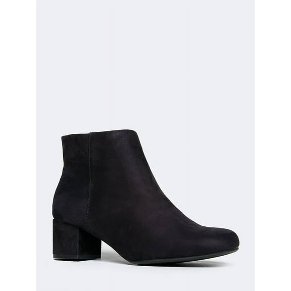J. Adams Jody Ankle Bootie - Low Heel Zip Up Round Toe Stylish Vegan Leather Boots