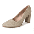 thumbnail image 1 of J. Adams Jolie Heels for Women - Closed Pointed Toe Mid Block Heel Classic Pumps, 1 of 7