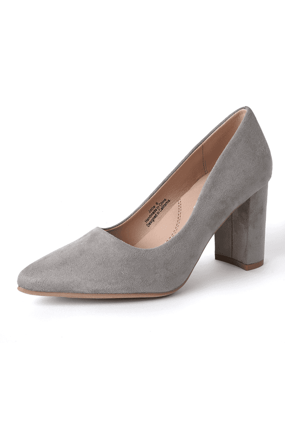 Jolie Heels for Women - Closed Pointed Toe Mid Block Heel Classic Pumps