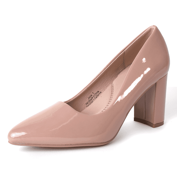 J. Adams Jolie Heels for Women - Closed Pointed Toe Mid Block Heel Classic Pumps