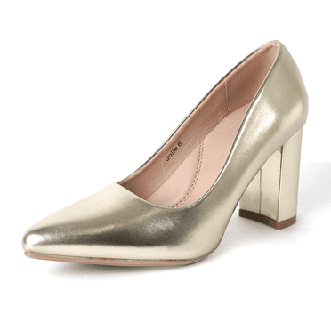 J. Adams Jolie Heels for Women - Closed Pointed Toe Mid Block Heel Classic Pumps