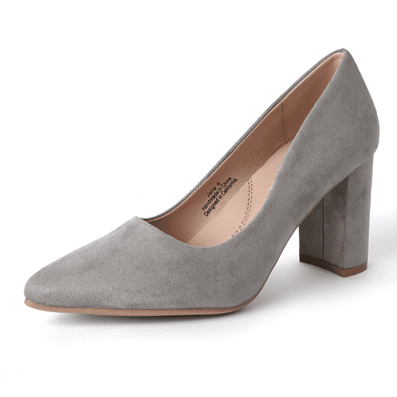 J. Adams Jolie Heels for Women - Closed Pointed Toe Mid Block Heel Classic Pumps