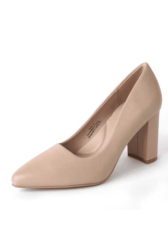 Jolie Heels for Women - Stylish and Comfortable Closed-Pointed Toe Mid-Block Classic Heel