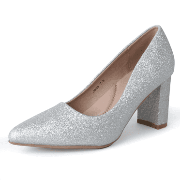 J. Adams Jolie Heels for Women - Closed Pointed Toe Mid Block Heel Classic Pumps