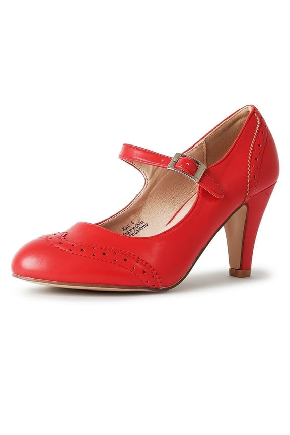 Kym Mary Jane Shoes Women's Oxford Pumps, Retro Vintage Round Toe Ankle Strap Women Shoes