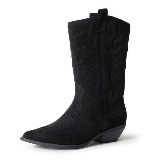 J. Adams Lasso Cowgirl Boots for Women - Mid Calf Low Heel Western Boot