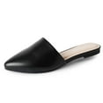 thumbnail image 1 of J. Adams Lennox Mules for Women - Black Vegan Leather Pointed Toe Slides, 1 of 6