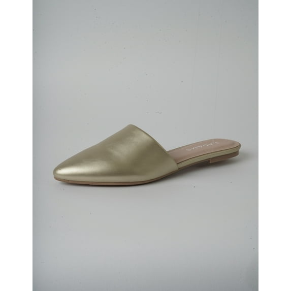 J. Adams Lennox Mules for Women - Black Vegan Leather Pointed Toe Slides