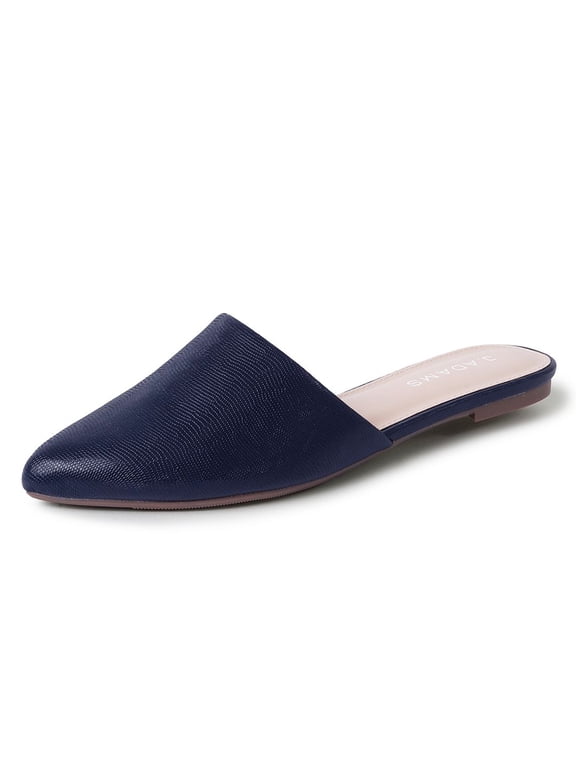Lennox Mules for Women - Black Vegan Leather Pointed Toe Slides
