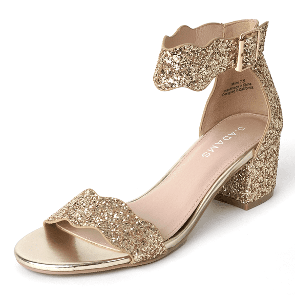 J. Adams Mimi Ankle Strap Kitten Sandal - Low Heels Women's Dress Shoes |Formal Sandals for Wedding