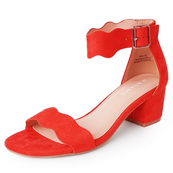J. Adams Mimi Ankle Strap Kitten Heel Sandal - Women's Dress Shoes - Low Heels for Women - Formal Sandals - Wedding Shoes - Dressy Sandals for Women