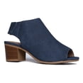 thumbnail image 1 of J. Adams Peep Toe Bootie– Low Stacked Heel - Open Toe Ankle Boot Cutout Velcro Enclosure, 1 of 4
