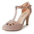 thumbnail image 1 of J. Adams Pepper Mary Janes -Adorable Vintage Cutout Low Nude Kitten Heel Retro Strap Pumps for Women, 1 of 6