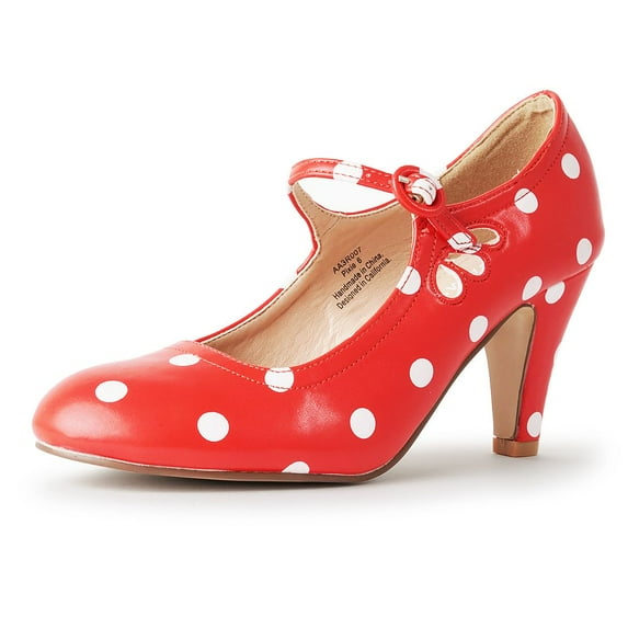 J. Adams Pixie Mary Jane Pumps - Retro Vintage High Heels - Comfortable Oxford Dress Shoes for Women with Ankle Strap