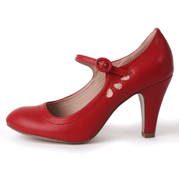 J. Adams Pixie Mary Jane Pumps - Retro Vintage High Heels - Comfortable Oxford Dress Shoes for Women with Ankle Strap