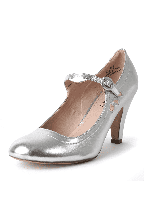 Pixie Mary Jane Pumps - Retro Vintage High Heels - Comfortable Oxford Dress Shoes for Women with Ankle Strap