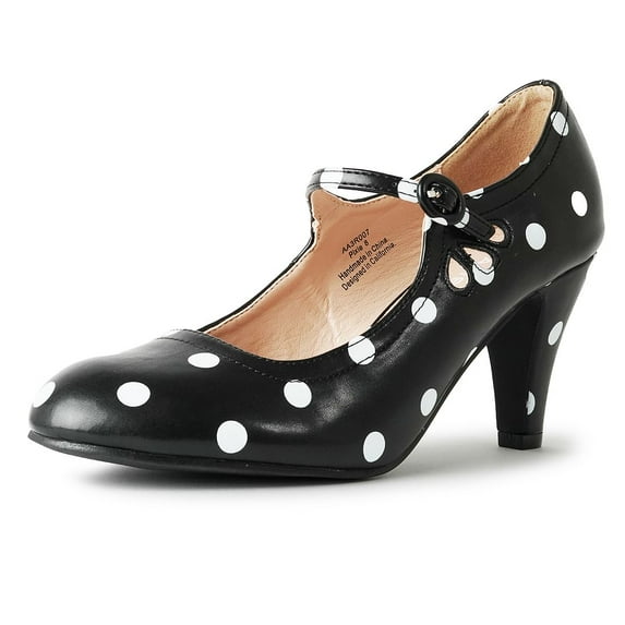 J. Adams Pixie Mary Jane Pumps - Retro Vintage High Heels - Comfortable Oxford Dress Shoes for Women with Ankle Strap