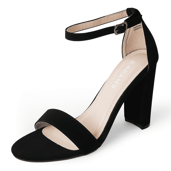 J. Adams Shirley High Silver Comfortable Heels for Women | Open Toe Ankle Strap Block Sandal