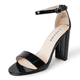 thumbnail image 1 of J. Adams Shirley High Silver Comfortable Heels for Women | Open Toe Ankle Strap Block Sandal, 1 of 6