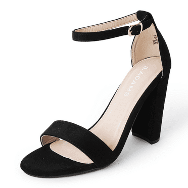 J. Adams Shirley High Silver Comfortable Heels for Women | Open Toe Ankle Strap Sandal Block Heel Dress Platform