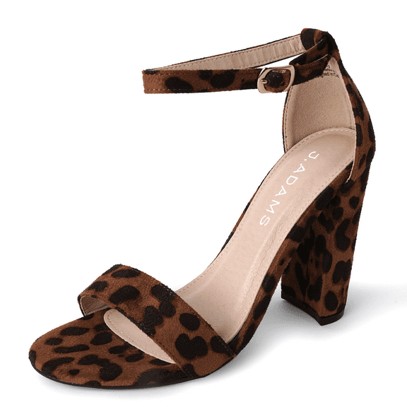 J. Adams Shirley High Silver Comfortable Heels for Women | Open Toe Ankle Strap Sandal Block Heel Dress Platform