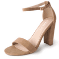 thumbnail image 1 of J. Adams Shirley High Silver Comfortable Heels for Women | Open Toe Ankle Strap Sandal Block Heel Dress Platform, 1 of 6