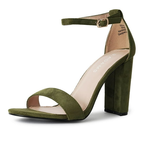 J. Adams Shirley High Silver Comfortable Heels for Women | Open Toe Ankle Strap Sandal Block Heel Dress Platform