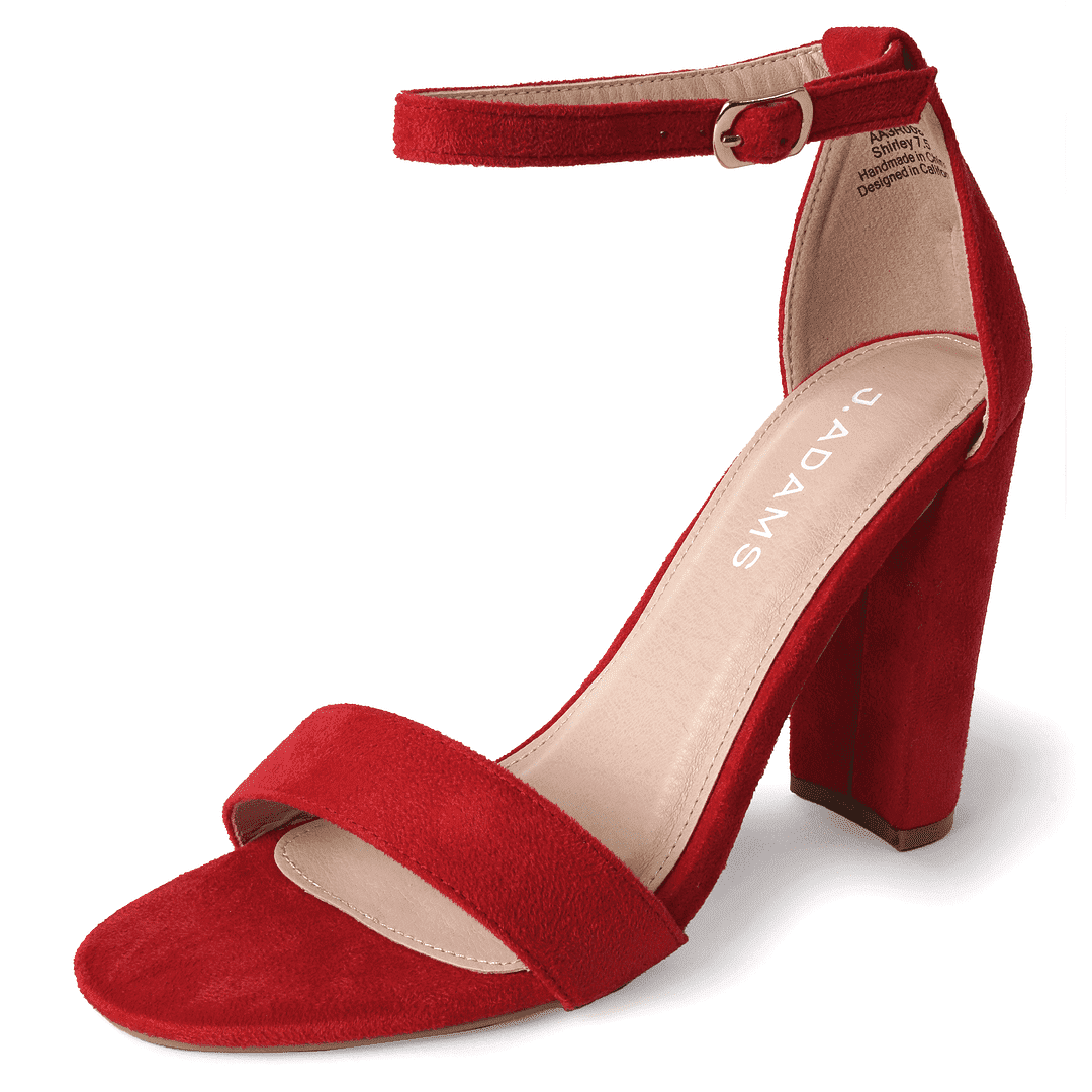 Ankle Strap Women's Formal Sandals Red Suede Ankle Strap